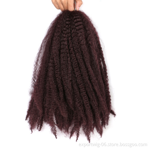 Kinky Marley Twist Crochet Hair Extensions African Marley Braiding Hair Solid And Mix Color Synthetic Fiber 18 Inch Good Price